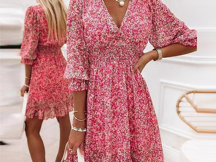 Geblümtes Chiffonkleid