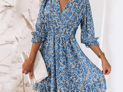 Geblümtes Chiffonkleid