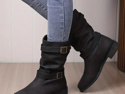Schicke Leder-Stiefel mit Schnallendetail