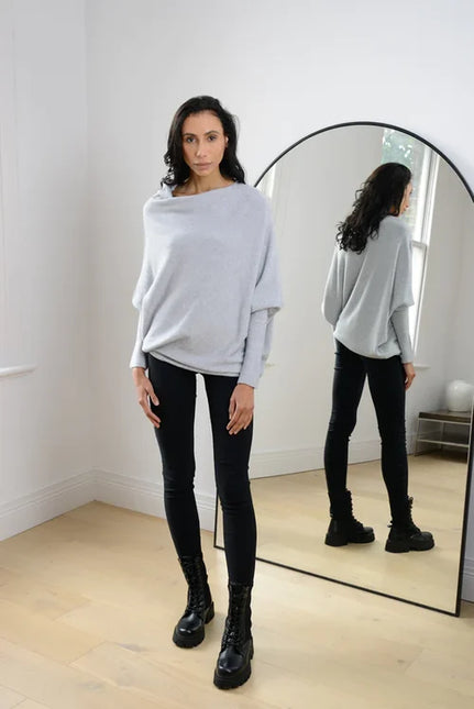 Asymmetrisch drapierter Pullover