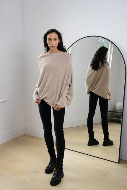 Asymmetrisch Drapierter Pullover