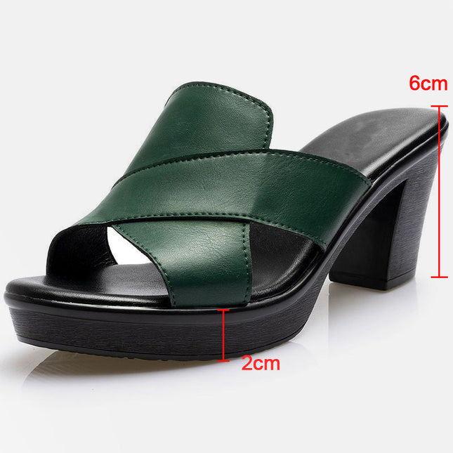 Damen Chunky Platform High Heel Sandalen