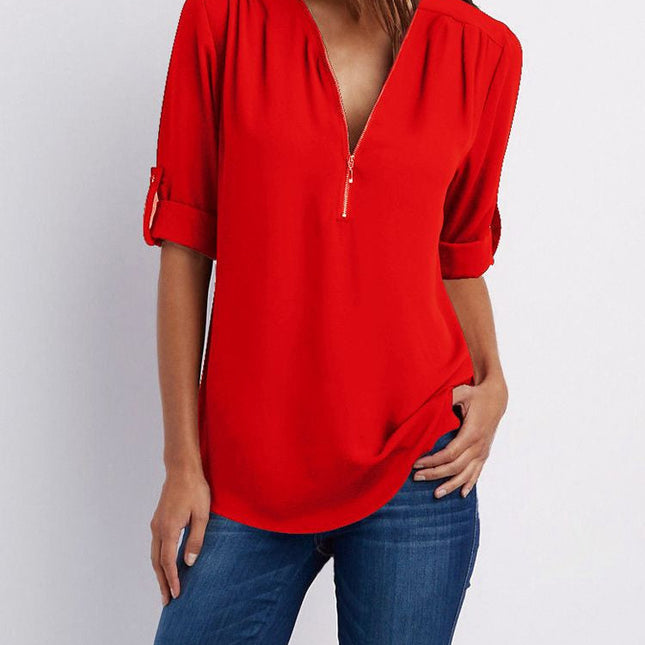 Langärmelige Lockere Bluse