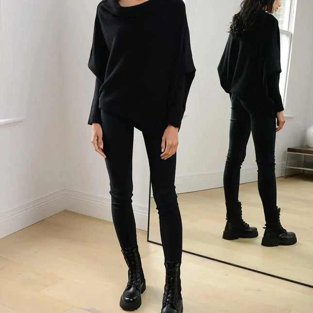 Asymmetrisch drapierter Pullover