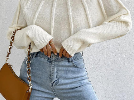 Kaschmir-Strickpullover mit Fledermausärmeln