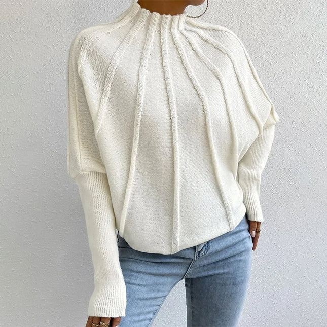Kaschmir-Strickpullover mit Fledermausärmeln
