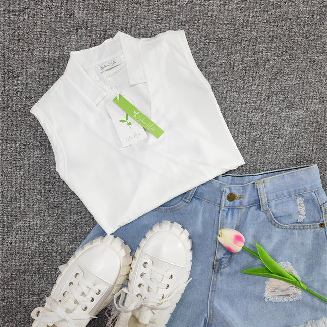 Elegantes ärmelloses einfarbiges Top