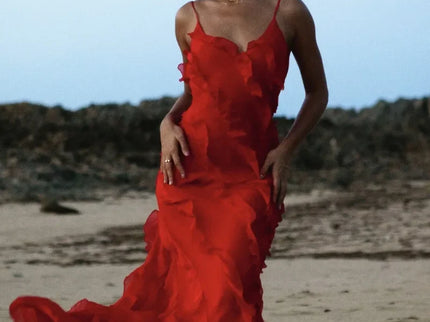Rote Chiffon-Unterkleider für Damen