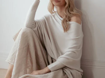 Asymmetrisch drapierter Pullover