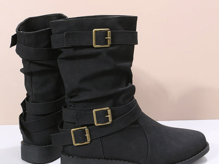 Schicke Leder-Stiefel mit Schnallendetail