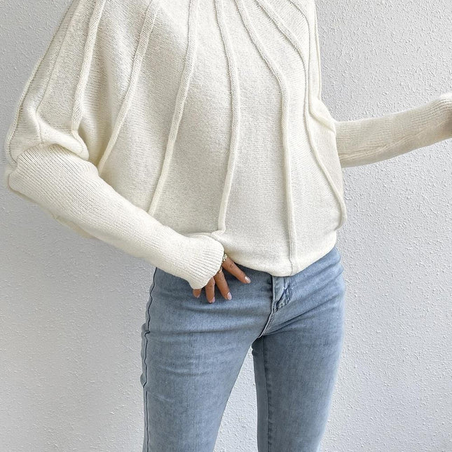 Kaschmir-Strickpullover mit Fledermausärmeln