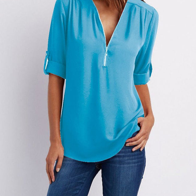 Langärmelige Lockere Bluse