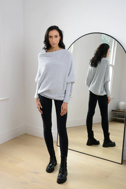 Asymmetrisch Drapierter Pullover
