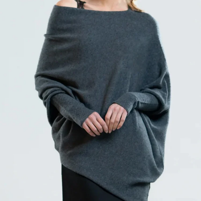 Asymmetrisch Drapierter Pullover