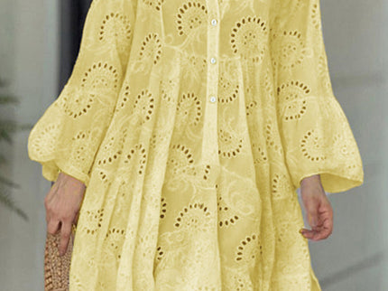A-Linien Mini-Kleid mit V-Ausschnitt und ausgestellten Ärmeln