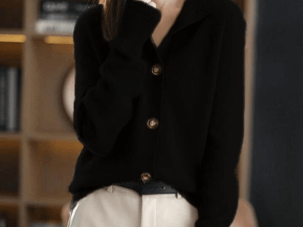 Gemütlicher Kaschmir-Strickcardigan-Pullover