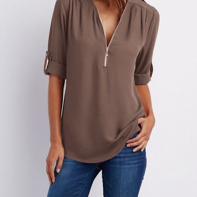 Langärmelige Lockere Bluse