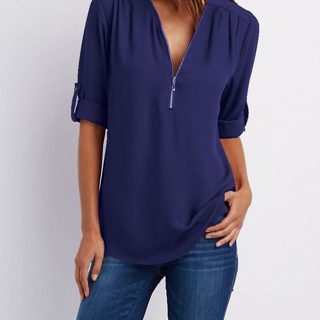 Langärmelige Lockere Bluse