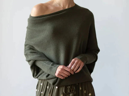 Asymmetrisch drapierter Pullover