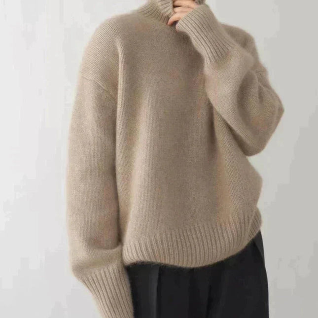 Gemütlicher weicher Strickpullover mit Rollkragen für herbstliche Schichten