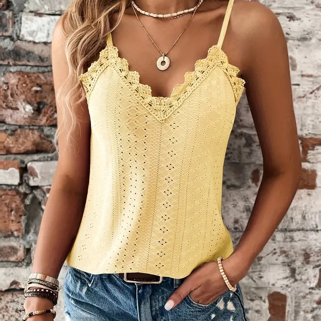 Sizzle Öse Kontrast Spitze Cami Top