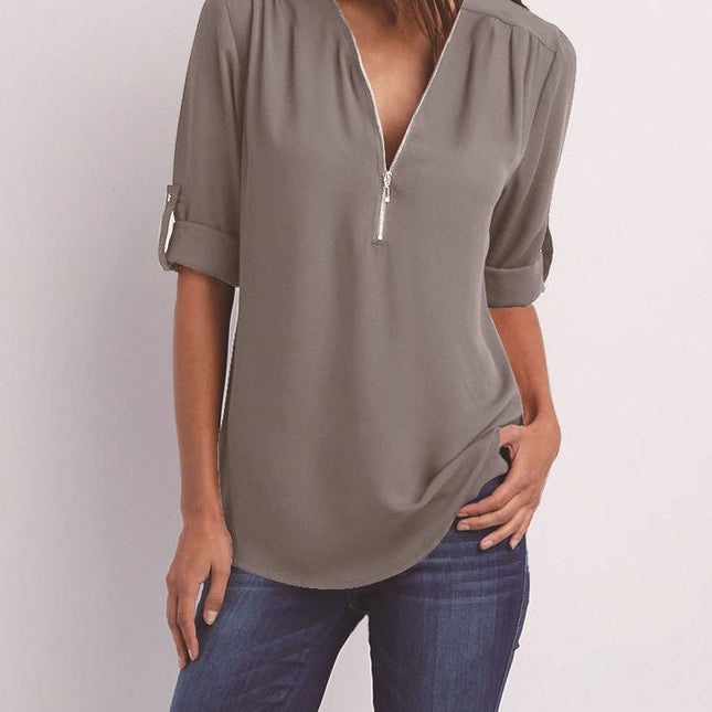 Langärmelige Lockere Bluse