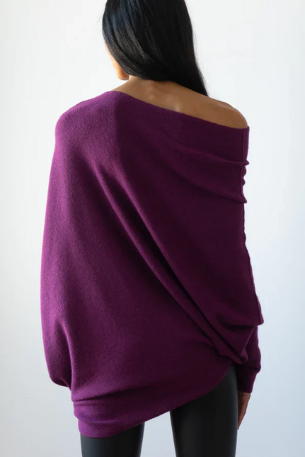 Asymmetrisch Drapierter Pullover