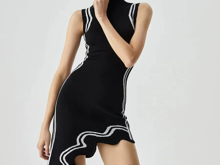 Asymmetrisches Strickkleid