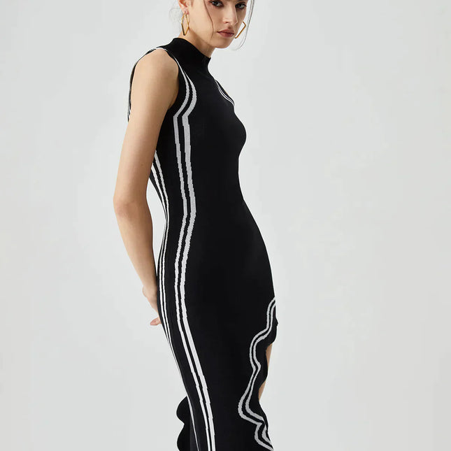 Asymmetrisches Strickkleid