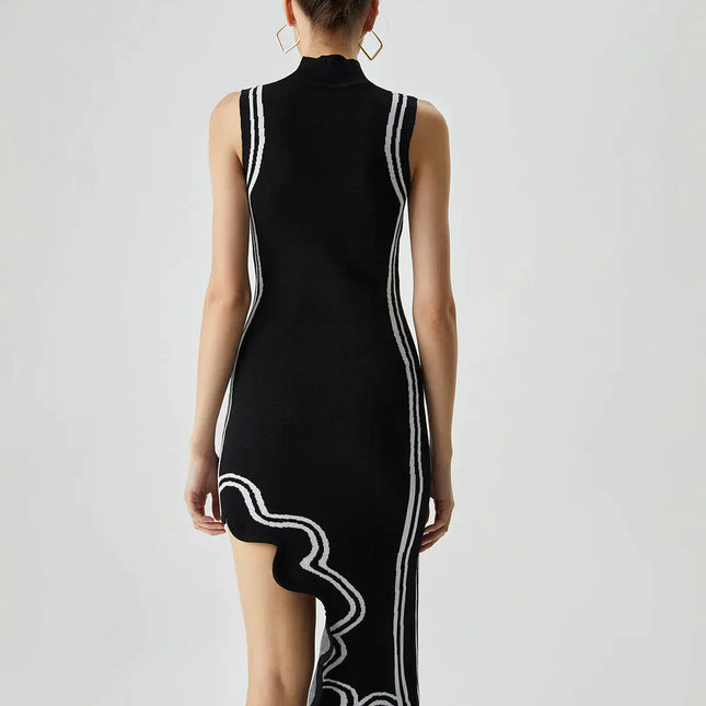 Asymmetrisches Strickkleid