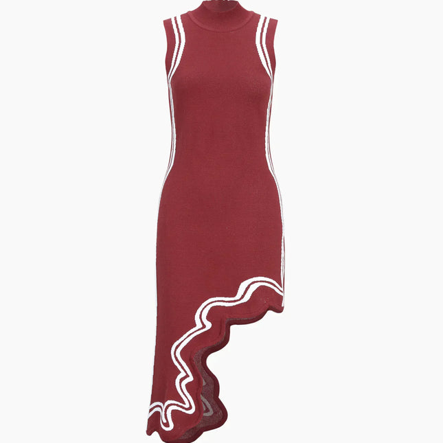 Asymmetrisches Strickkleid
