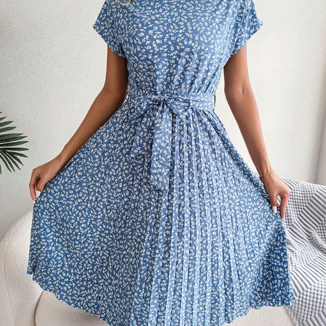 Sommerliches Chiffonkleid mit Blumenmuster