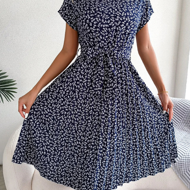 Sommerliches Chiffonkleid mit Blumenmuster