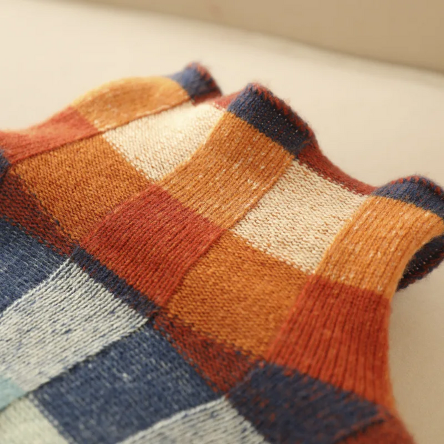 Patchwork-Rollkragenpullover