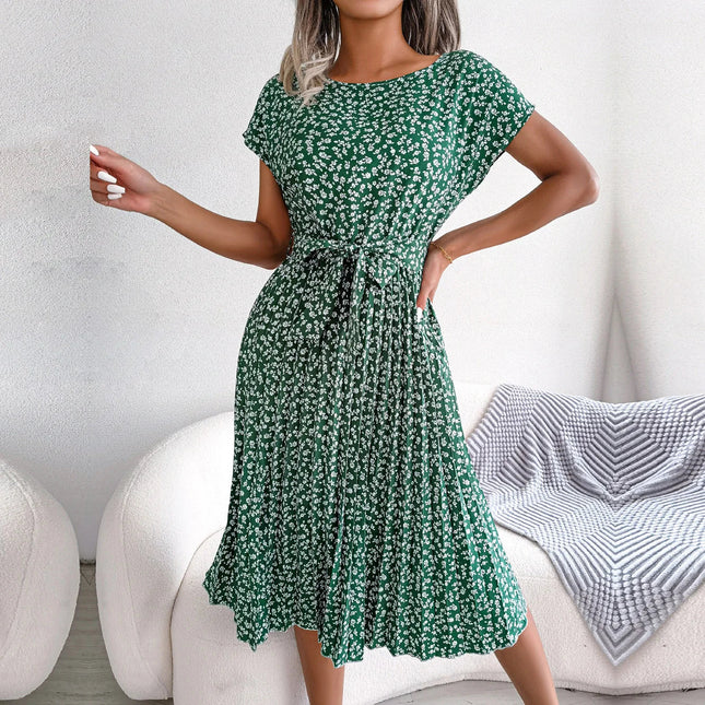 Sommerliches Chiffonkleid mit Blumenmuster