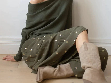 Asymmetrisch drapierter Pullover