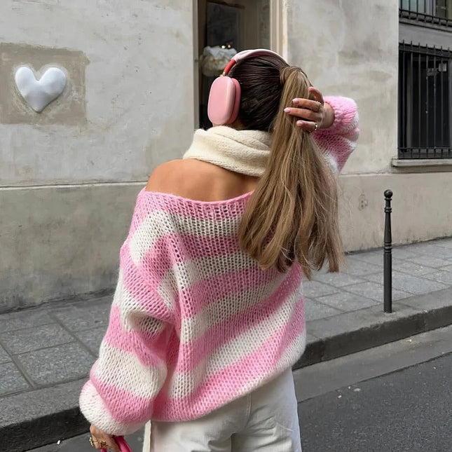 Gemütlicher leichter Strickpullover für lässigen Komfort
