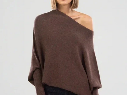 Asymmetrisch Drapierter Pullover