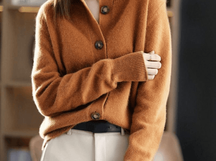 Gemütlicher Kaschmir-Strickcardigan-Pullover