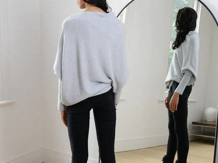 Asymmetrisch Drapierter Pullover