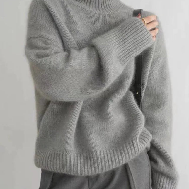 Gemütlicher weicher Strickpullover mit Rollkragen für herbstliche Schichten
