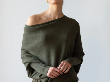 Asymmetrisch Drapierter Pullover