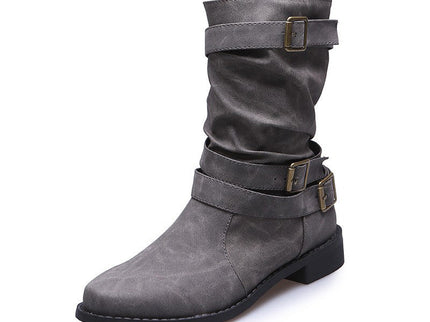 Schicke Leder-Stiefel mit Schnallendetail