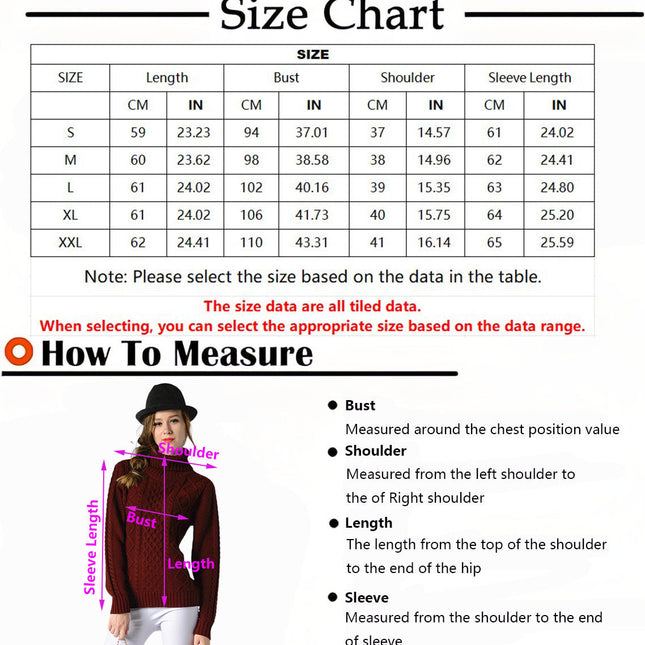 Damen Rollkragenpullover mit langen Ärmeln und Kabelstrick