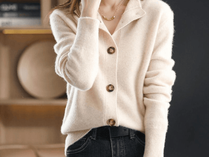 Gemütlicher Kaschmir-Strickcardigan-Pullover