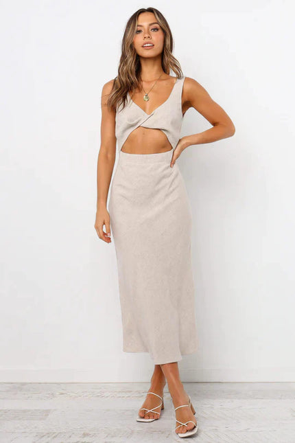 Midi-kleid Im Wickel-Stil