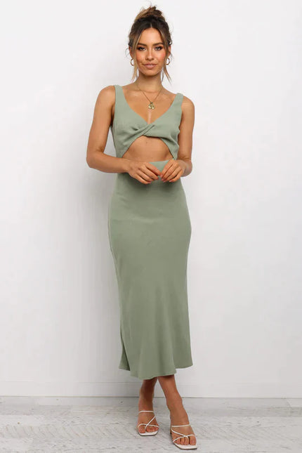 Midi-kleid Im Wickel-Stil